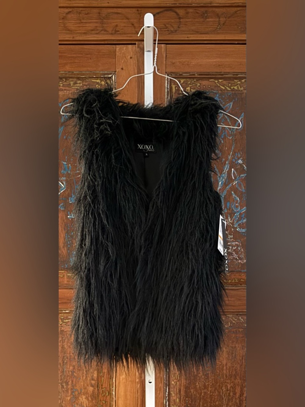 XOXO Black Faux Fur Vest